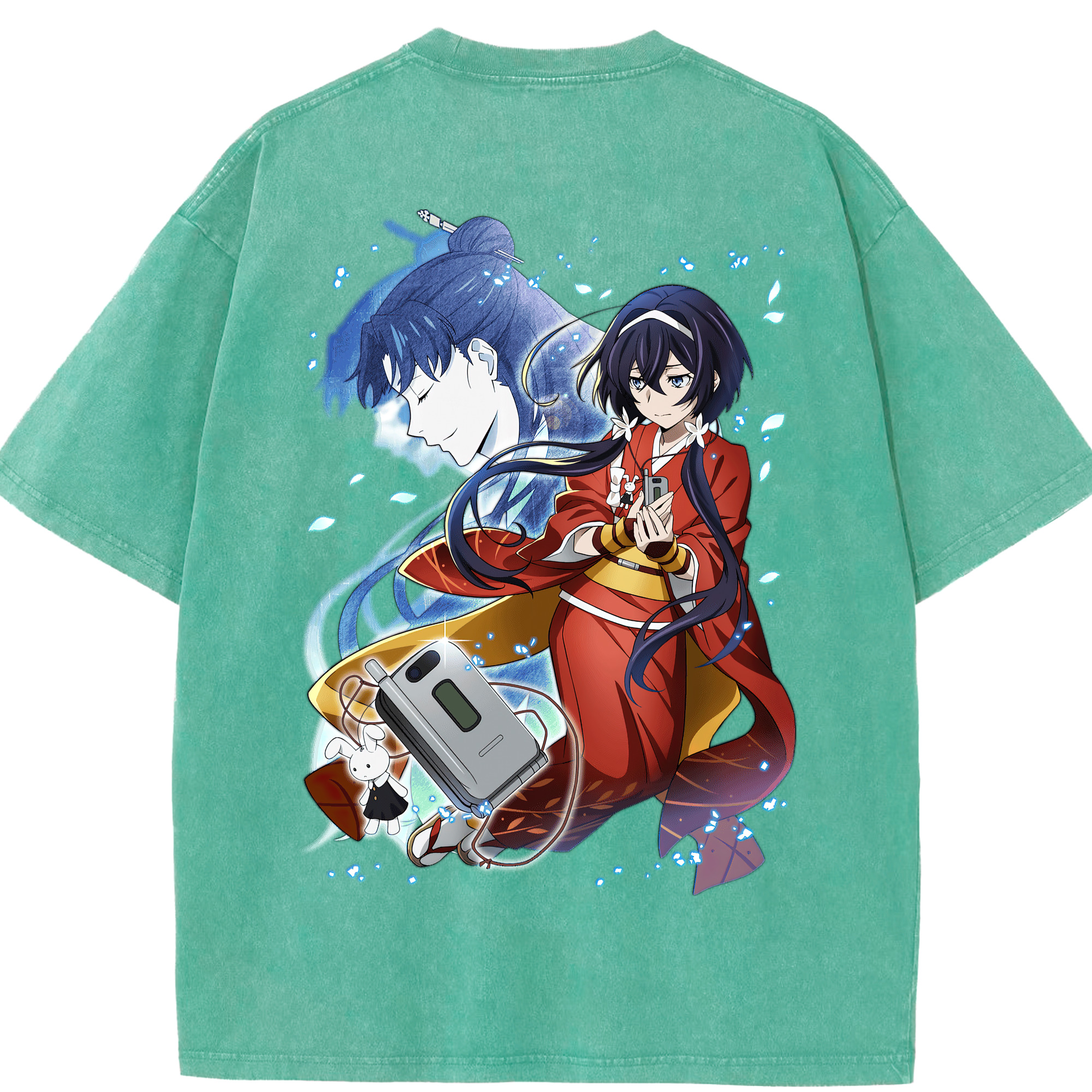 （画像用） 文豪ストレイドッグス Bungo Stray Dogs 綿100% ヴィンテージ風 半袖Tシャツ（背面プリント）